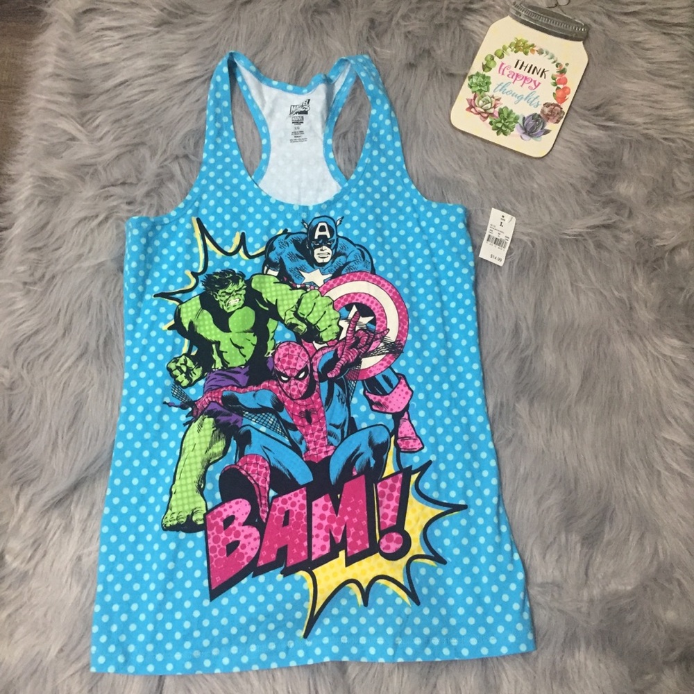 💟3/$10 NWT Marvel Comics Racerback Tank